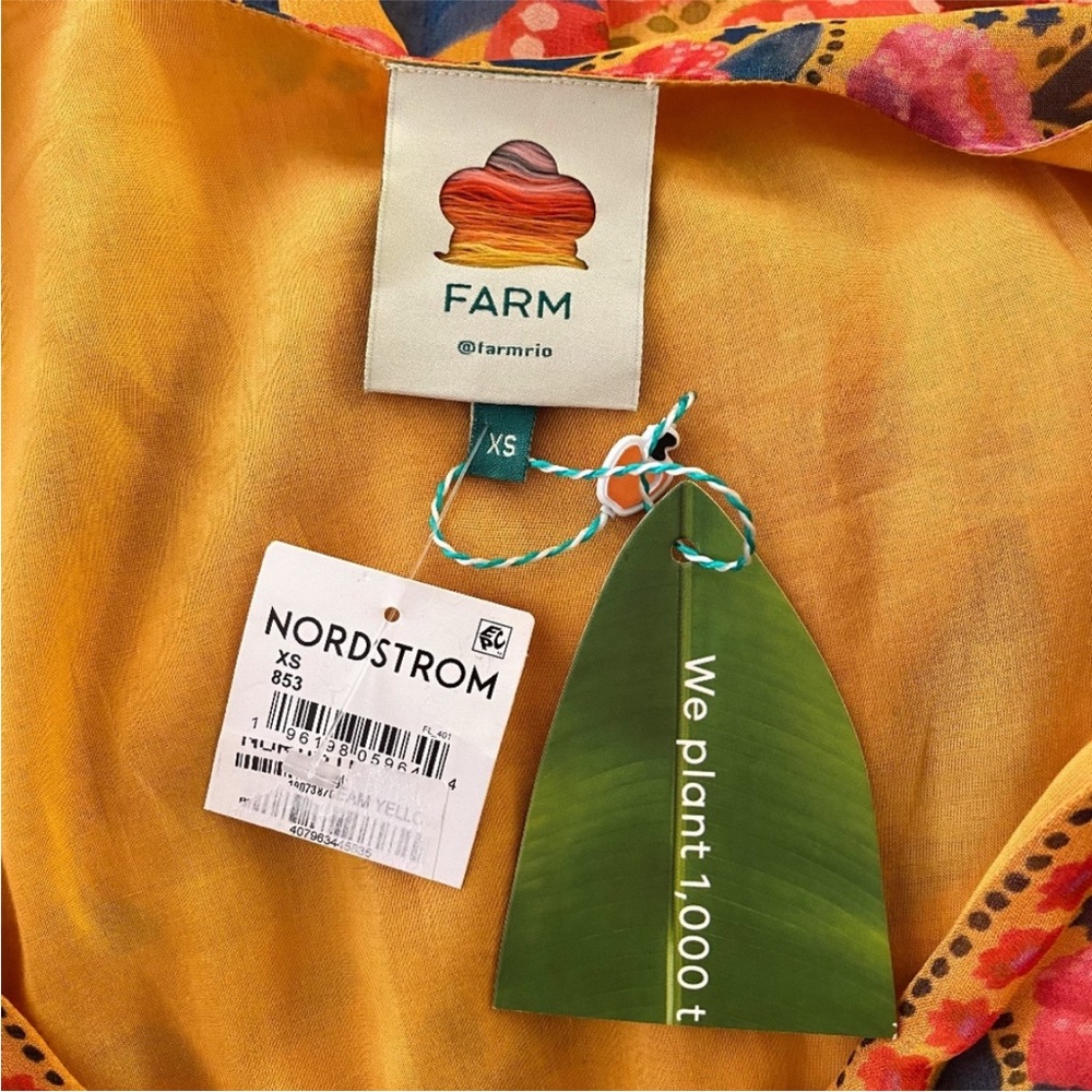 NEW Farm Rio Floral Dream Maxi Dress Floral Dream Yellow XS - Picture 12 of 17